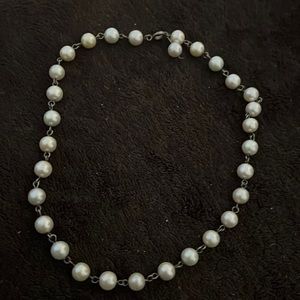 Vintage tin cup pearl necklace